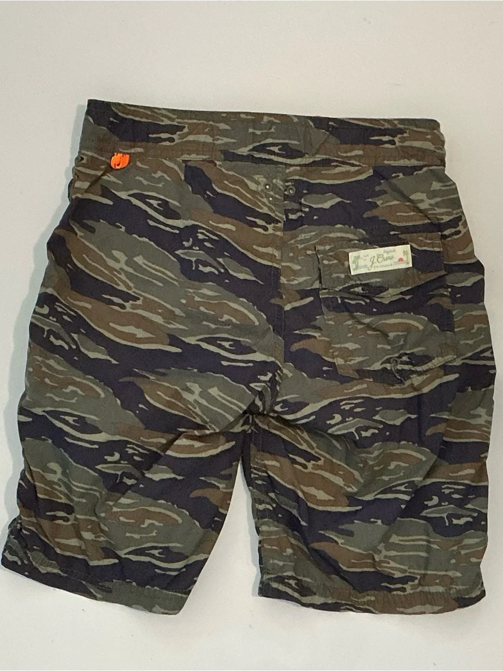 J.Crew Boys Size 10 Camouflage Board Shorts with Orange Drawstring